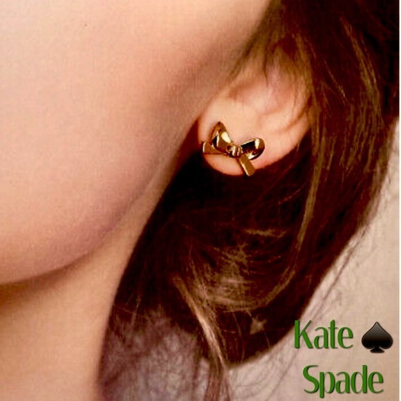 Kate Spade Bow Earrings, Minimalist Petite, Rose Gold - Picture 3 of 6